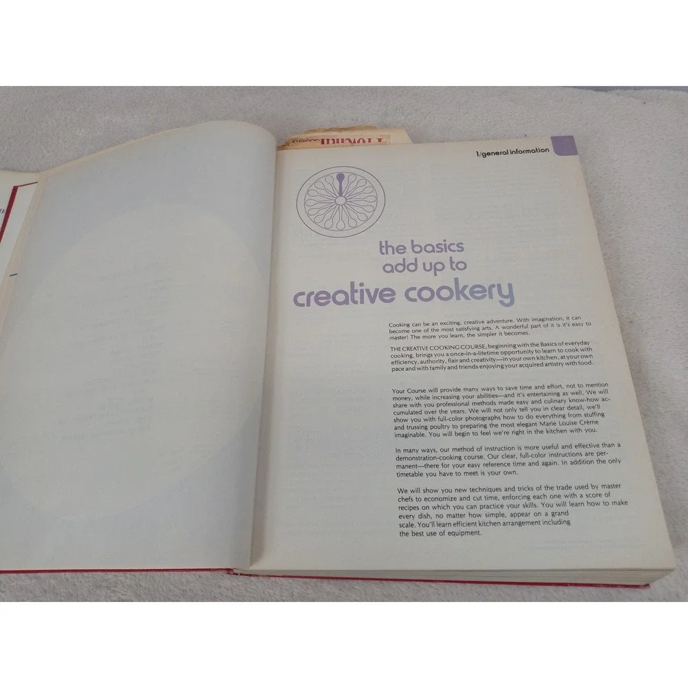 Vintage Creative Cooking Course Charlotte Turgeon Larousse‎ Gastronomique HC DJ